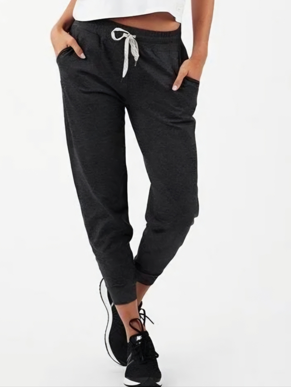 VUORI NWOT Black Charcoal Drawstring Jogger Pants Medium - Picture 3 of 8